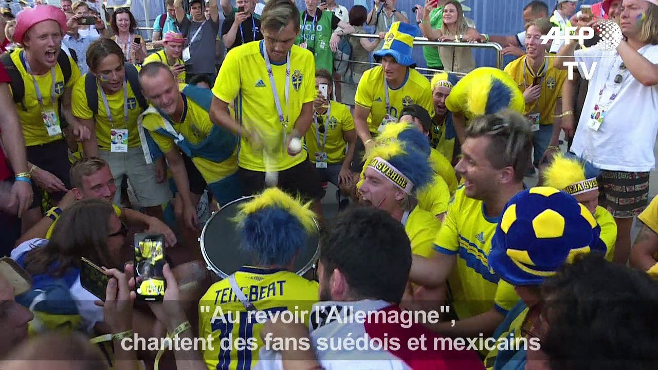 "Au revoir l’Allemagne", chant des fans suédois et mexicains