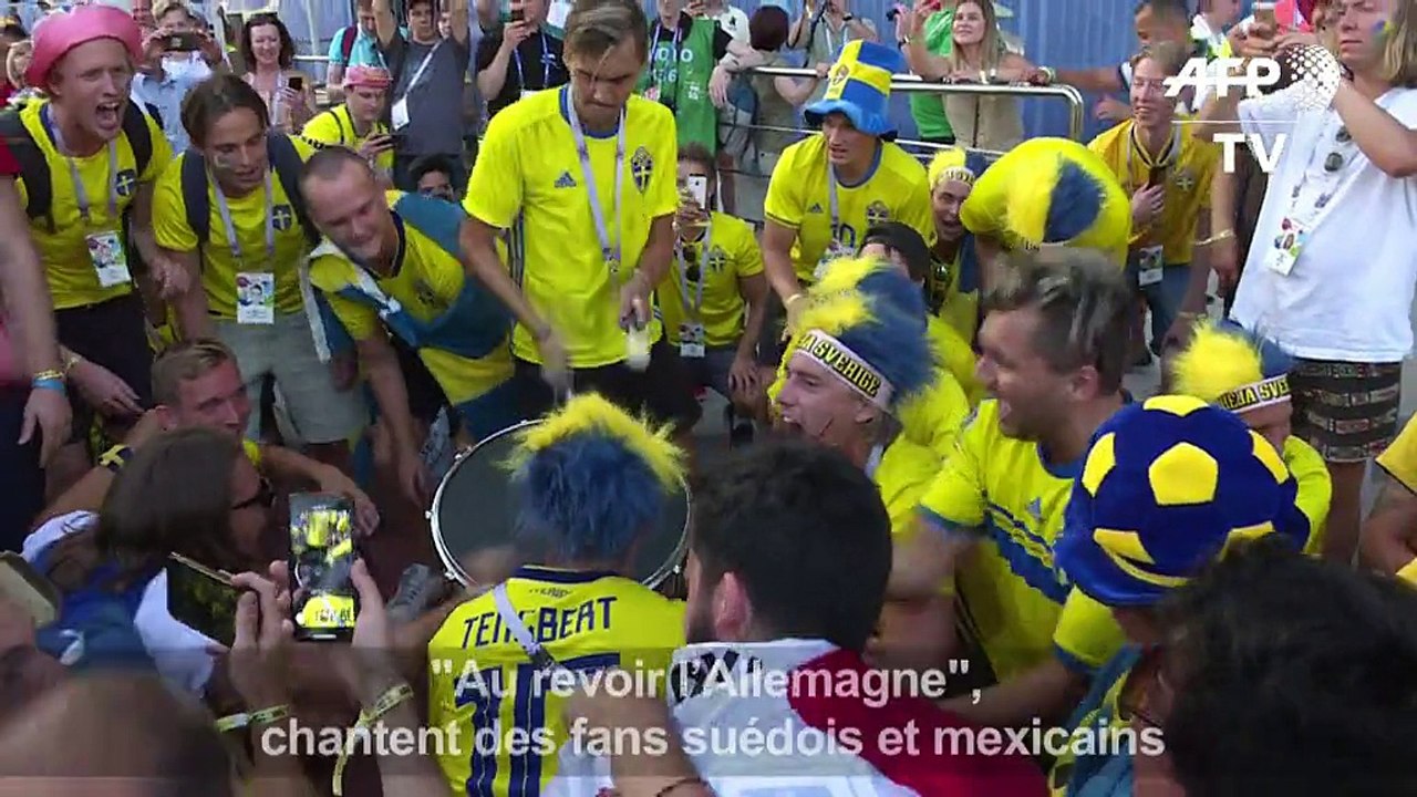 "Au revoir l’Allemagne", chant des fans suédois et mexicains