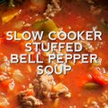 Slow Cooker Stuffed Pepper Soup - all the flavors you love, without all the work! Written recipe: