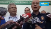 PNP Chief Oscar Albayalde and Cavite Bishop Rey Evangelista answer questions from the media