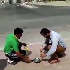 فيديو: شاهد قلي البيض على حرارة الشمس في السعودية!