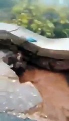 فيديو طريق سريع يبتلع شاحنة نقل في المغرب