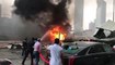 فيديو لحظة احتراق السيارات بعد سقوط رافعة على شارع الشيخ زايد في دبي