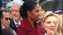 فيديو سر نظرات هيلاري كلينتون النارية لزوجها بيل في حفل تنصيب ترامب