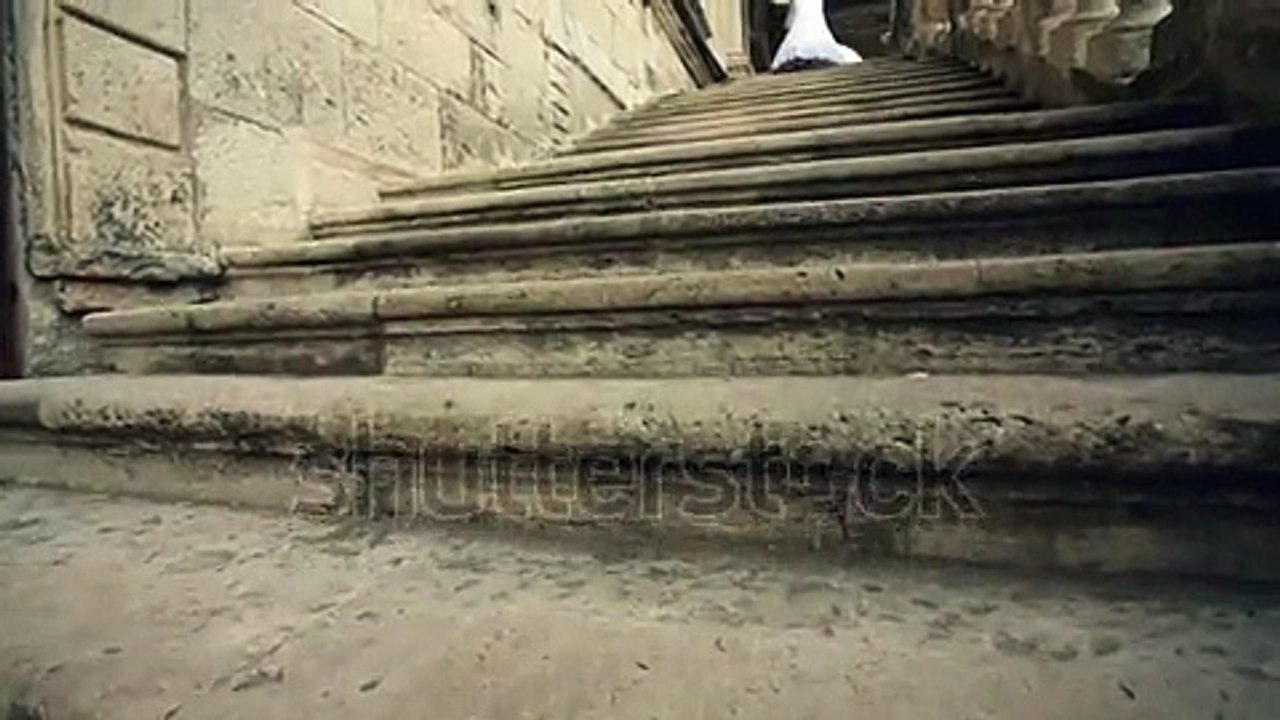 stock footage beautiful blond bride in white we...
