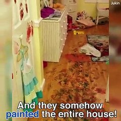 بالفيديو هذا ما يحدث عندما تترك طفلتين في المنزل لوحدهما لمدة 7 دقائق