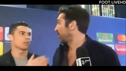 شاهد ما دار بين رونالدو وبوفون بعد أزمة مباراة ريال مدريد ويوفنتوس