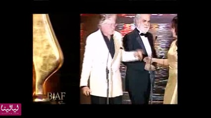 حسين فهمي برفقة زوجته وعدد من النجوم في حفل البياف 2014