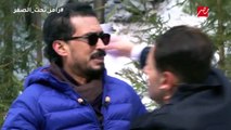 رامز تحت الصفر | أحمد عيد وضرب مصارعة على رامز جلال بعد اكتشاف المقلب