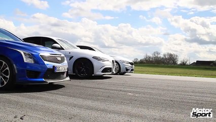 فيديو تحدي: بي إم دبليو M3 وألفا روميو جوليا Q وكاديلاك ATS-V والفائز؟