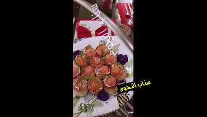 شاهدوا تفاصيل احتفال لجين عمران بالفالنتاين بوليمة فخمة من صنع يديها