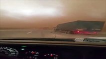 فيديو قيادة مرعبة أثناء العاصفة مدار في السعودية