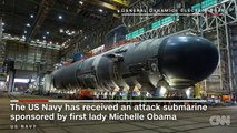 فيديو ميشيل أوباما تقدم غواصة البحرية الأمريكية الجديدة