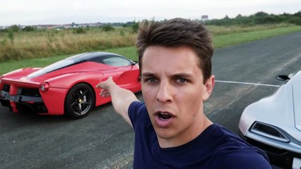 فيديو ريماك كونسيبت ون تسحق سيارتي فيراري لافيراري وتيسلا موديل اس