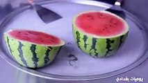 فيديو طريقة صنع رولات آيس كريم البطيخ