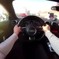 فيديو سائق سيارة اودي R8 متهور يقود بين السيارات بسرعة جنونية!