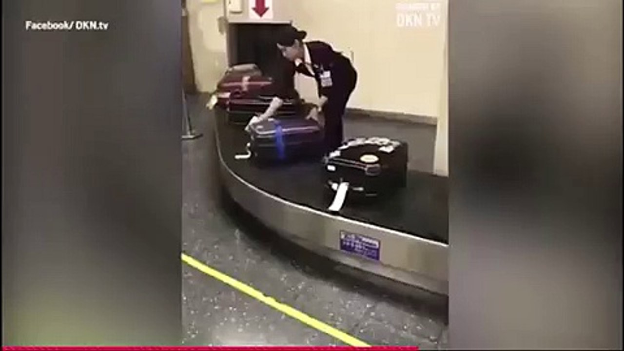 شاهد كيف يتعامل اليابانيون مع حقائب المسافرين.....