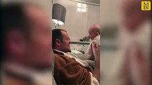 محاولة أب المزاح مع طفله حديث الولادة تنتهي بشكل مزعج جداً.. فيديو