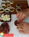طريقة عمل حلقات البصل بحشوة الجبن واللحمة فيديو
