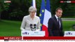 فيديو موقف محرج لرئيسة وزراء بريطانيا تيريزا ماي أمام الرئيس الفرنسي