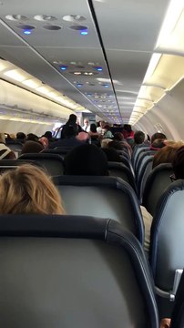 Une femme pique une colère dans un avion