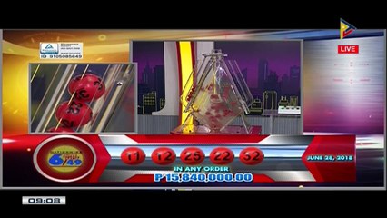 PCSO 9 PM Lotto Draw, June 28, 2018