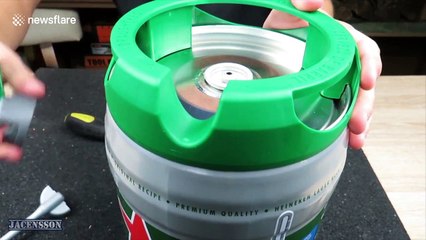 YouTuber creates DIY BBQ out of Heineken beer keg