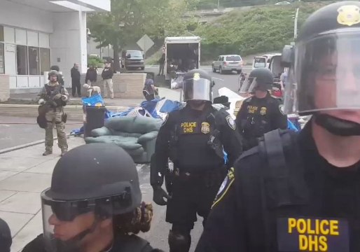 Protest Encampment Cleared at ICE Building in Portland