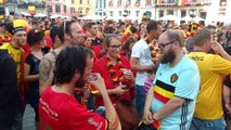 Mons: la foule pour le match Angleterre-Belgique