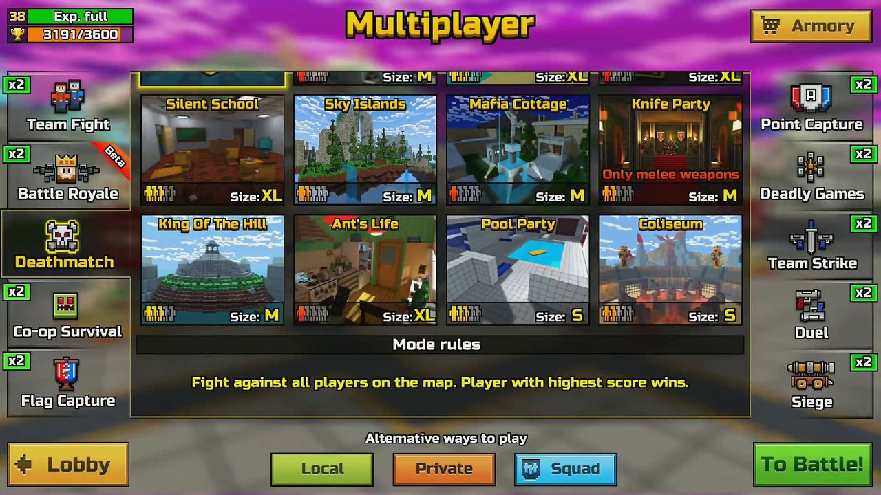 Pixel Gun 3D - Yellow Gun Game Challenge! (Using ALL Yellow Weapons)