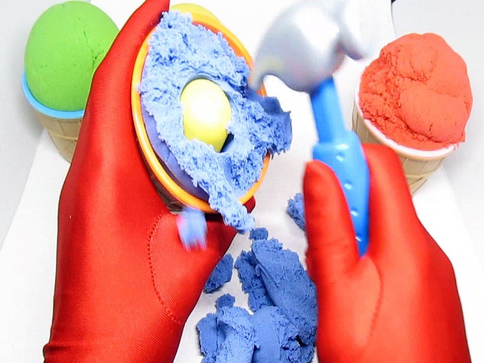 Kinetic Sand Play Doh Ice Cream Cups Surprise Eggs Surprise Toys