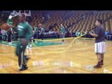 Rajon Rondo Pregame Resistance Training before Boston Celtics face New Orleans Pelicans