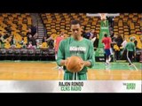 Rajon Rondo Shoots and Plays Around with Harlem Globetrotters