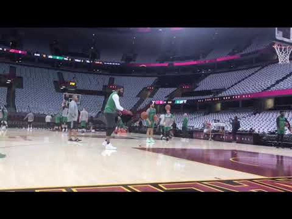 GORDON HAYWARD shooting around prior to CELTICS v CAVS - NBA OPENING NIGHT