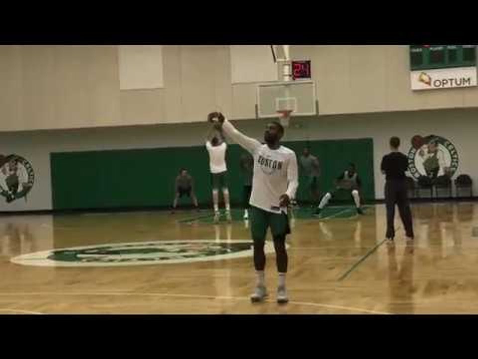 KYRIE IRVING shooting drills - CELTICS PRACTICE WALK-THROUGH 10/20/17