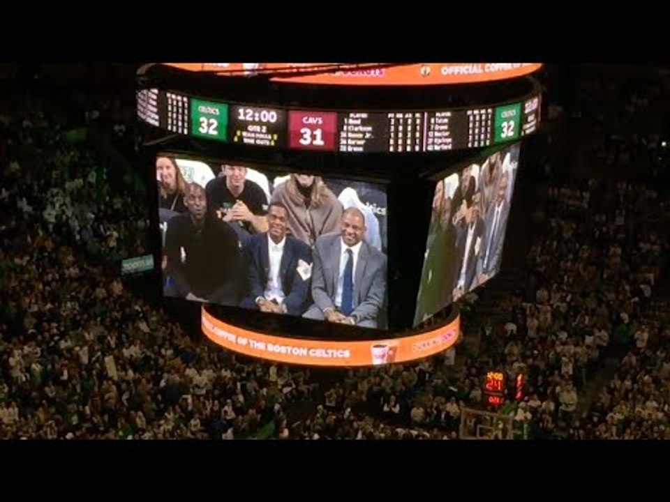 “We’re all here!” Kevin Garnett, Rajon Rondo, Doc Rivers, Paul Pierce