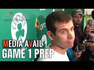BRAD STEVENS on the firing of DWANE CASEY + Game 1 vs CAVS Prep - PRACTICE REPORT