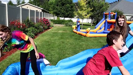 24 Hours In Giant Bounce House Slide / AllAroundAudrey