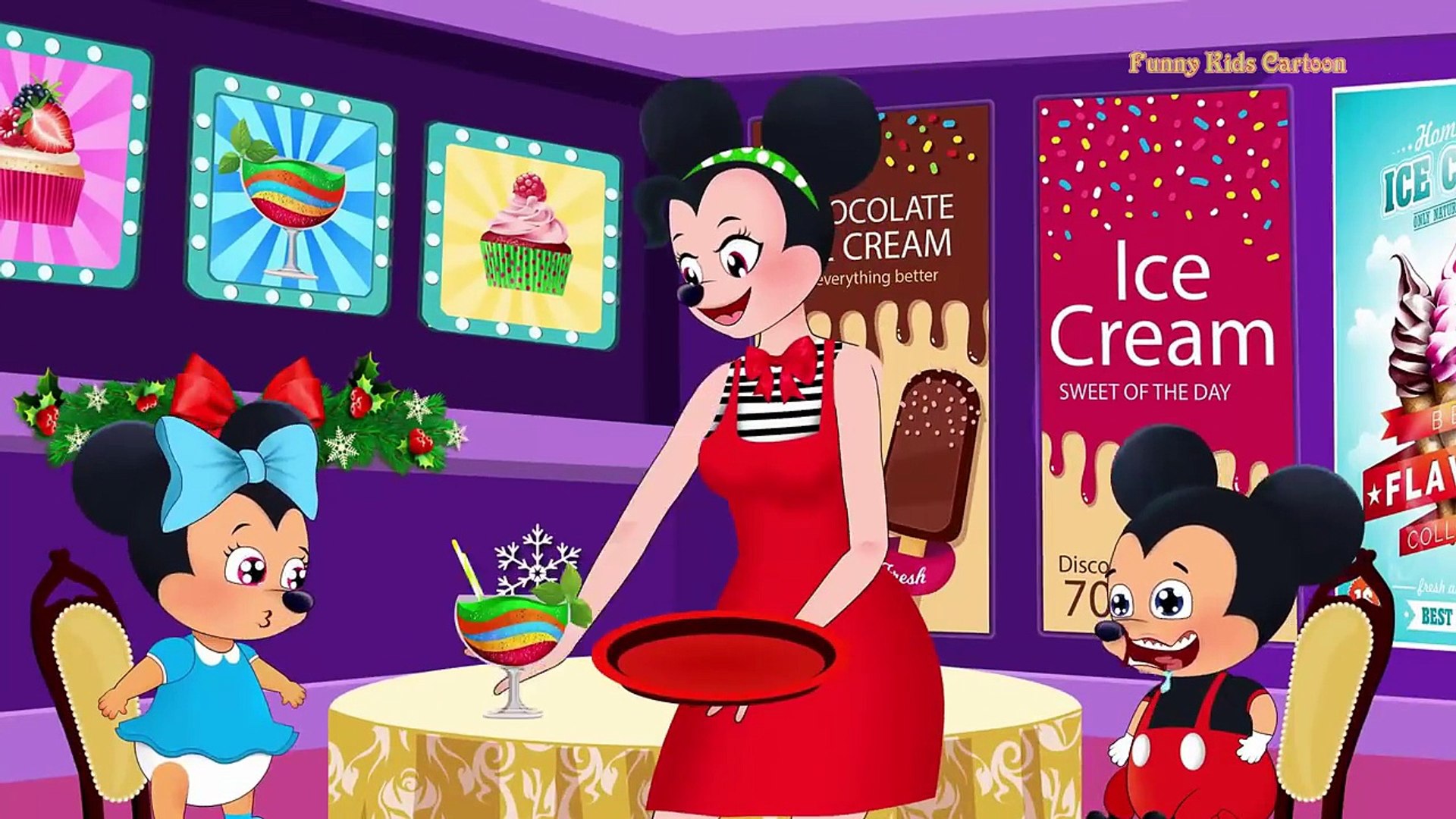 Mickey Mouse Et Minnie Mouse Mangent La Creme Glacee Coloree Finger Family Song Comptines Maternelles Video Dailymotion