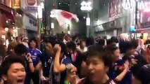 It was a SCENE in Tokyo after Japan reached the last 16 of the World Cup Credit: Ruptly