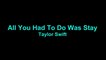 Taylor Swift - All you had to do was stay KARAOKE / INSTRUMENTAL
