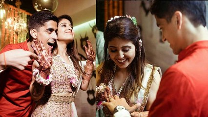 Shweta Tripathi और Chaitanya Sharma ने Ring Ceremony में लिया खास लुक; Watch Video