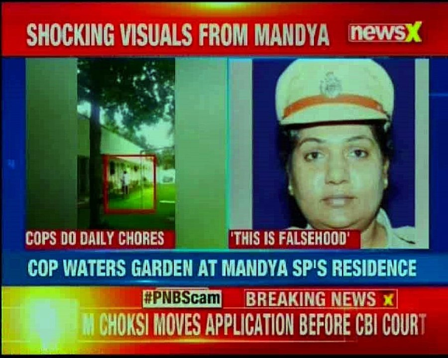 Shocking visuals from Mandya, where cops are doing daily chores at SP G Radhika's residence