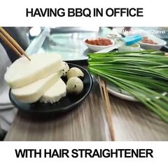 Having BBQ In Office With Hair Straightener Credit: Ms Yeah