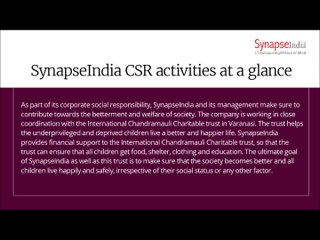 SynapseIndia CSR are towards helping others in society