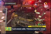 Panamericana Sur: taxista invade carril contrario y provoca cuádruple choque