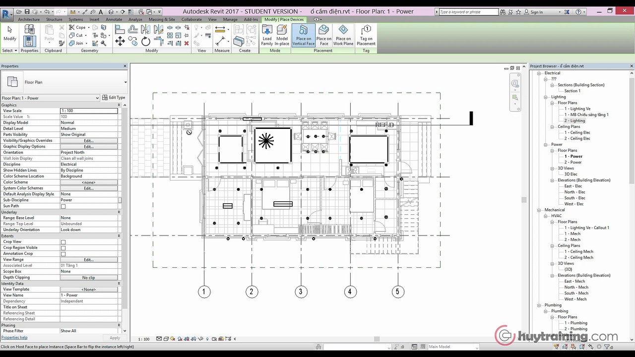 13. Tìm hiểu ổ cắm điện trong Revit MEP  mp4
