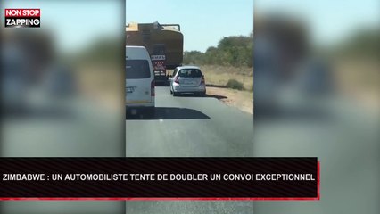 Zimbabwe : Un automobiliste tente de doubler un convoi exceptionnel (Vidéo)