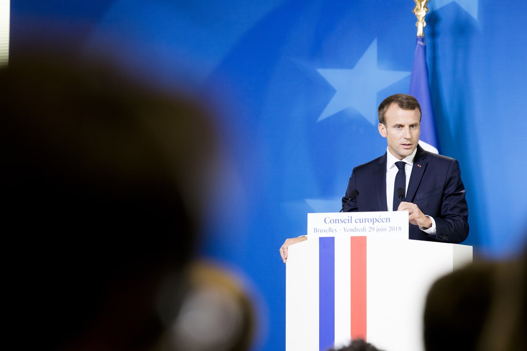 Conférence de presse du Président de la République Emmanuel Macron au Conseil européen des 28 et 29 juin