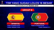Negara Yang Sudah Lolos Babak 16 Besar Piala Dunia 2018 dan Yang Tersingkir per 28 Juni 2018